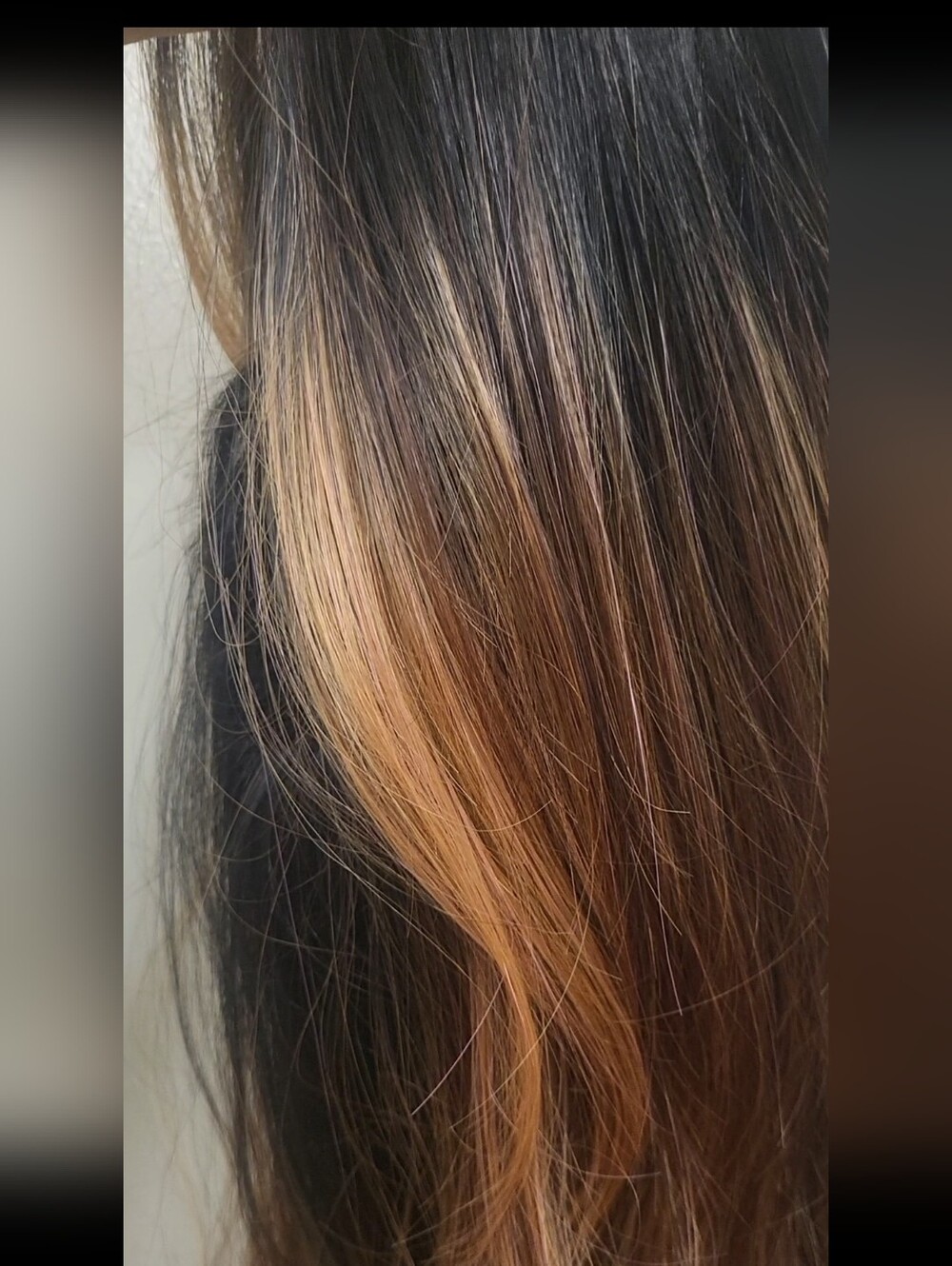 Warm Sunset Ends With Long Black Root Mono Wig